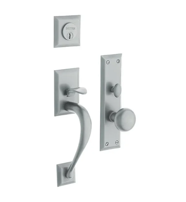 Baldwin 6571003DBLC Concord Double Cylinder Mortise Handleset Trim Set in Lifetime Polished Brass