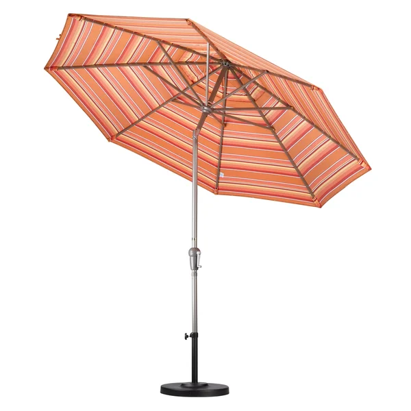 California Umbrella 9 ft. Aluminum Market Auto Tilt Bronze Patio Umbrella in Tuscan Pacifica