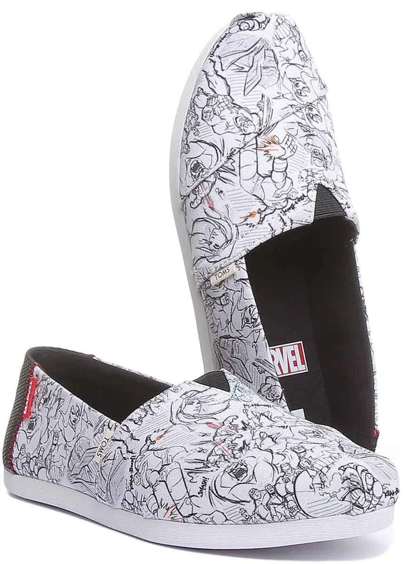 Toms White Marvel Concept Art Print Women's Classics
