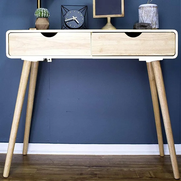 31.5x22 White Console Table with 2 Drawers
