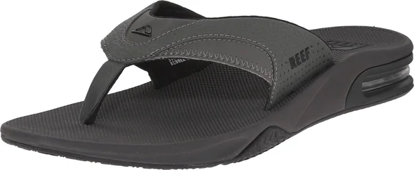 Reef Fanning Flip Flops - Grey/Black - 5