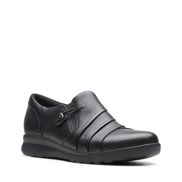 Clarks Un Adorn Loop Black Leather - Women's, Size: 5