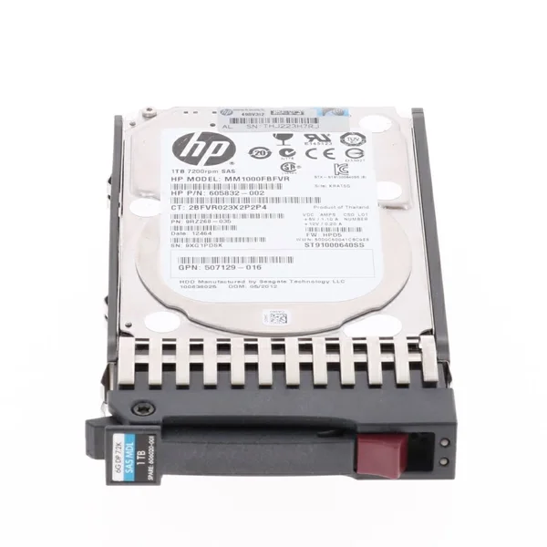 HP 606020-001 Hewlett Packard Enterprise 1TB hot-plug dual-port SAS HDD. HDD size: 2.5x22 HDD capacity: 1000 GB HDD speed: 7200