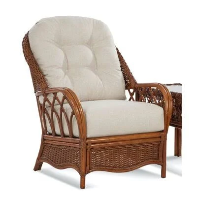 Everglade 34x22 Wide Tufted Armchair Braxton Culler Body Fabric: Light Brown Performance Stripe; 0256-74 - Leg Color: Kiwi Finish