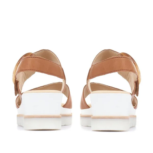 Gabor Women's Yeo Wedge Sandals with Buckle - White - US 09.5