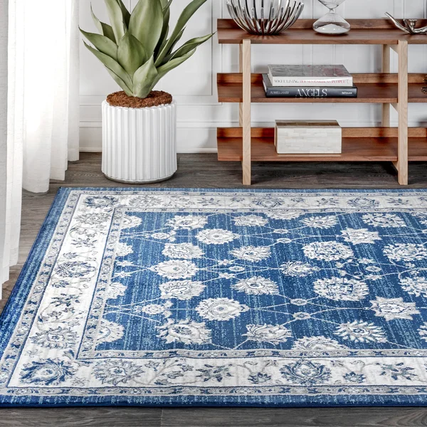 Jonathan Y Modern Cream/Navy 3 ft. x 5 ft. Persian Vintage Moroccan Traditional Area Rug