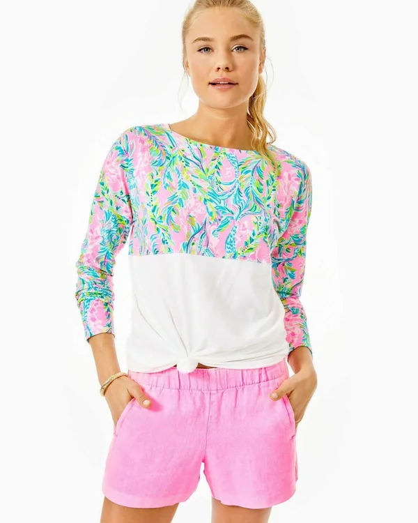 Lilly Pulitzer Womens Finn Top (Multi Unicorn of The Sea) (Size XL)