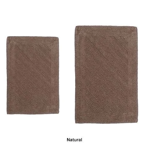Castle Hill Reversible 2pc. Shooting Star Bath Rug Set Natural