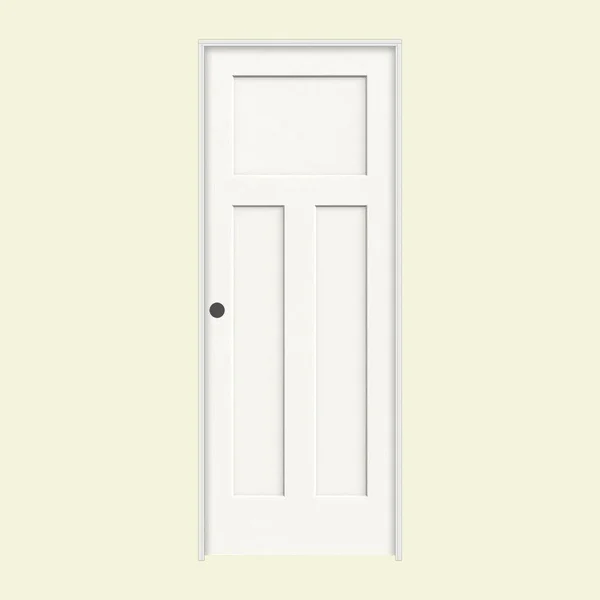 JELD-WEN 32 in. x 80 in. Craftsman White Painted Right-Hand Smooth Molded Composite MDF Single Prehung Interior Door