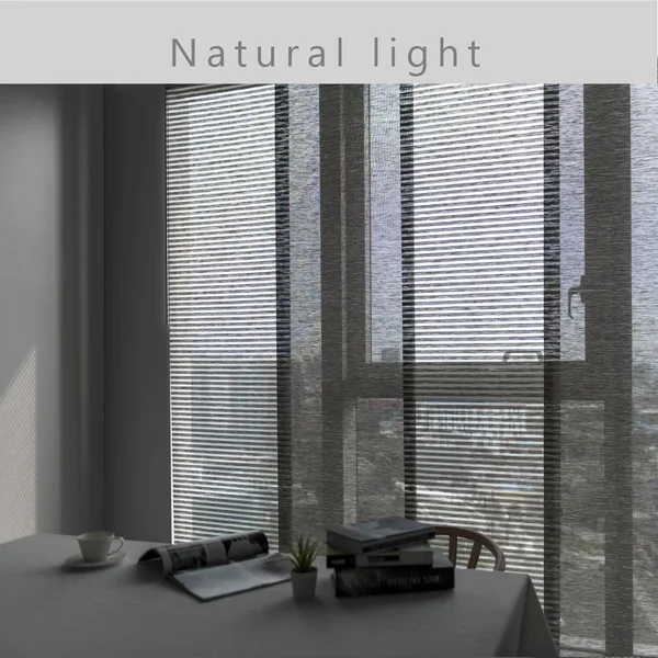 GoDear Design Moon Light Filtering Adjustable Sliding Window Panel Track with 23 in. Slates Upto 86 in. W x 96 in. L