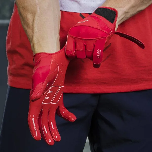 Cutters JE11 Signature Series Adult Football Receiver Gloves - L, Red