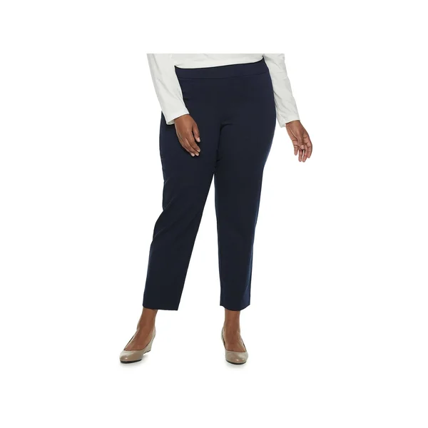 Plus Size Croft & Barrow Effortless Stretch Pull-On Pants - Women's, Size: 16 - Regular, Dark Blue