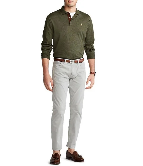 Ralph Lauren Polo Classic Fit Long-Sleeve Polo Shirt (Spring Navy, XL)