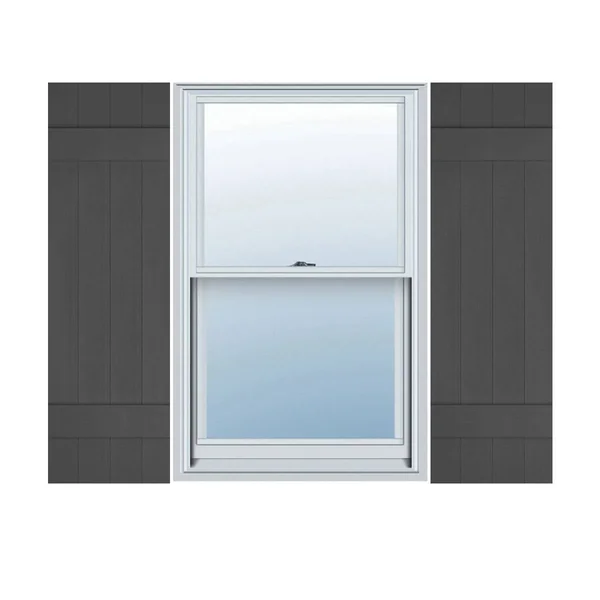 Ekena Millwork LJ4C14X04100TG Lifetime Vinyl, Custom Four Board Joined, Board-n-Batten Shutters, w/ Shutter-Loks (Per Pair), 14x
