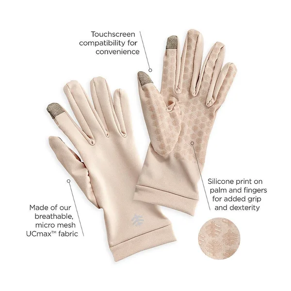 Coolibar UPF 50+ Men's Women's Gannett UV Gloves - Sun Protective