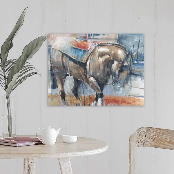 Pulling Horse - Canvas Wall Art, 24x18, Great Big Canvas
