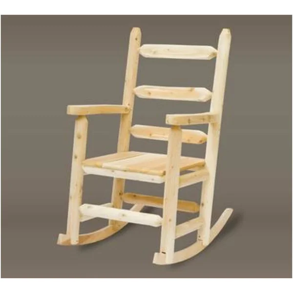 44x22 Handcrafted Natural Cedar Outdoor Patio Ladder Back Rocking Chair