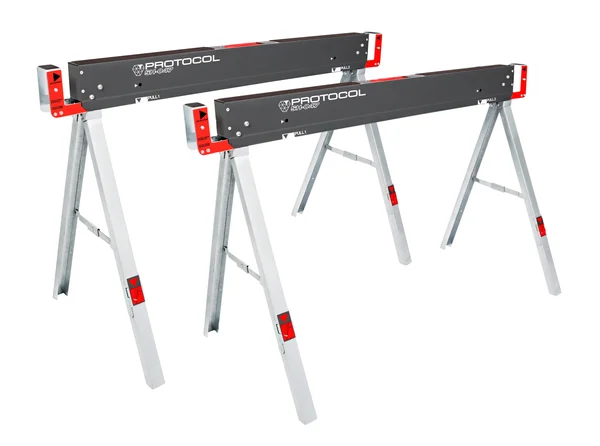 Protocol Equipment 92785 Work Table Folding Sawhorse - Set of 2