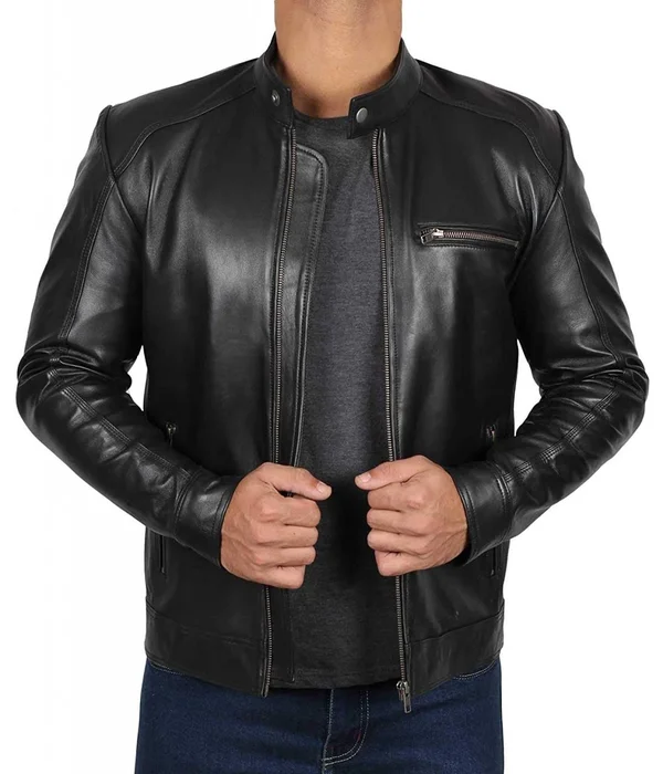 Real Lambskin Black Leather Jacket by Film Jackets