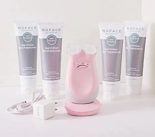 Nuface Trinity Facial Toning Device w/ 1-Year Supply of Gels, Blush Pink