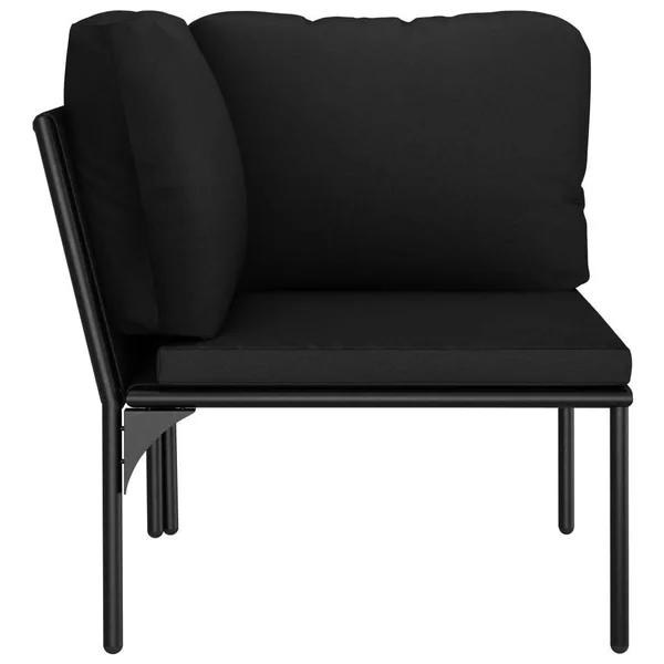 vidaXL 6 Piece Garden Lounge Set with Cushions Black PVC