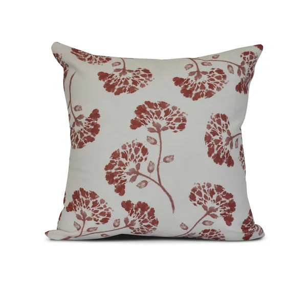 Contemporary Home Living 20x22 White and Red Floral Watercolor Effect Decorative Throw Pillow - Down Alternative Filler