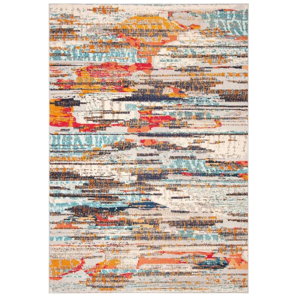 Safavieh Madison 400 Rug Collection MAD419F - Grey - Turquoise - 8& x 10&
