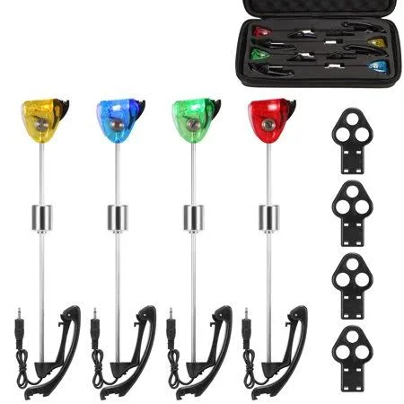 Lixada Fishing Set Carp Fishing Bite Indicator Digital Fishing Alarm LED Bite Indicator Illuminated Fishing Tackle - Men's