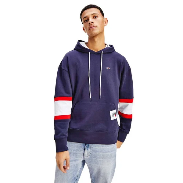 Tommy Jeans Rugby Stripe Contrast Lining Hoodie Twilight Navy/Multi