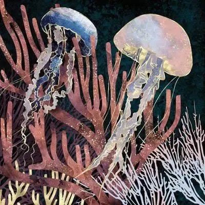 Framed Canvas Art - Metallic Coral by SpaceFrog Designs