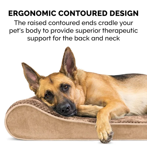 FurHaven Pet Bed, Memory Foam Minky Plush & Velvet Luxe Lounger Dog Bed - Jumbo - Gray