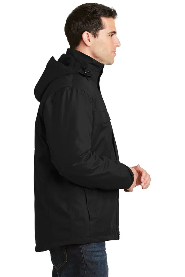 Port Authority J302 Herringbone 3-in-1 Parka - Black - 4XL