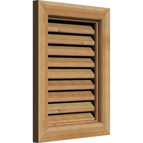 Ekena Millwork GVWVE20X2400RFUWR 20x22W x 24x22H Vertical Gable Vent (25x22W x 29x22H Frame Size): Unfinished - Functional, Rough