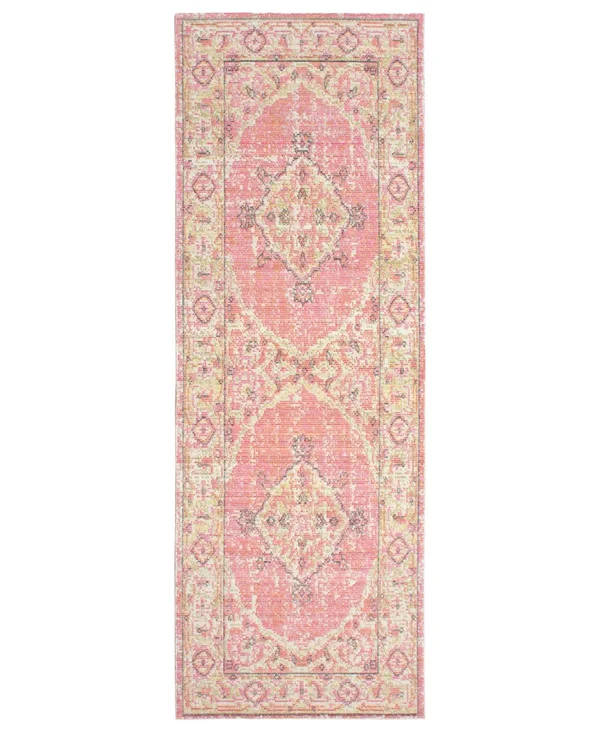 French Connection Kenora Colorwashed Kilim 22x22 x 61x22 Accent Rug - Pink/Pink