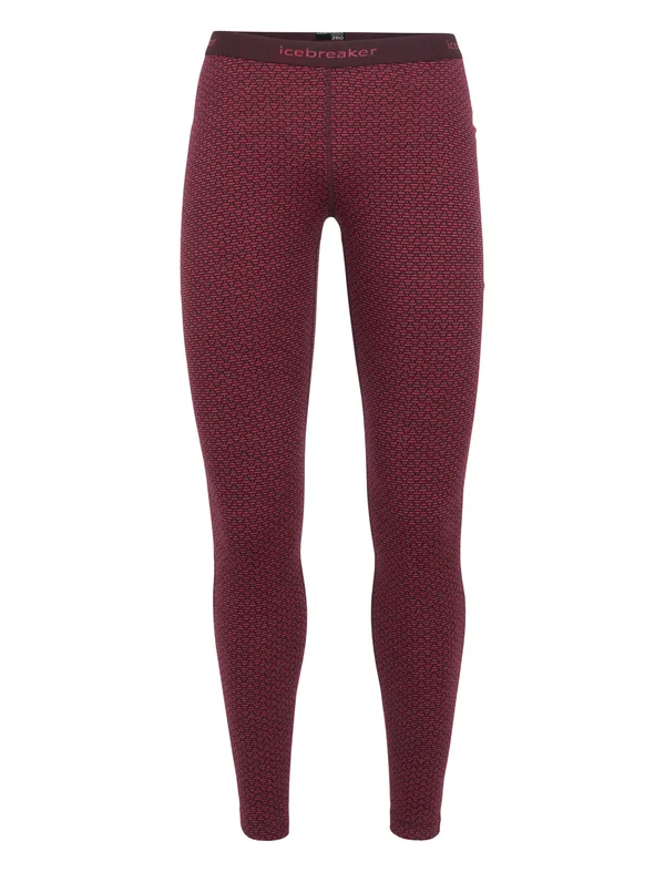 Icebreaker Women's 250 Vertex Legging - XL - Mountain Dash Jacquard Prism - Velvet