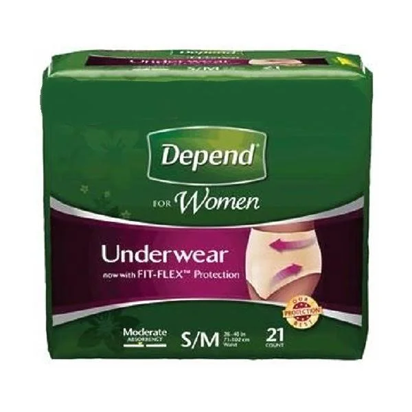 Depend Womens Underwear - Pull On, Super Absorbency, Large-Case of 56