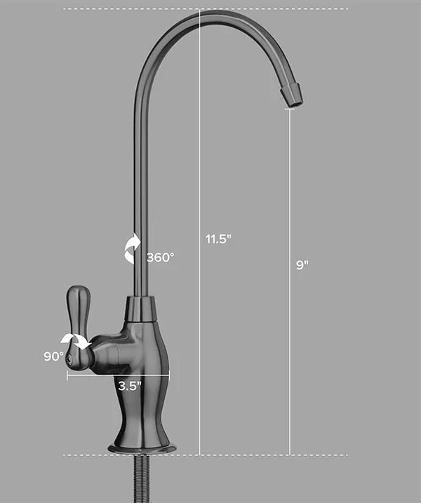 Brondell - Water Filter Faucet in Brushed Nickel - Universal Sink Faucet for Water Filtration Systems - REVERSE Osmosis, Ro, Unde