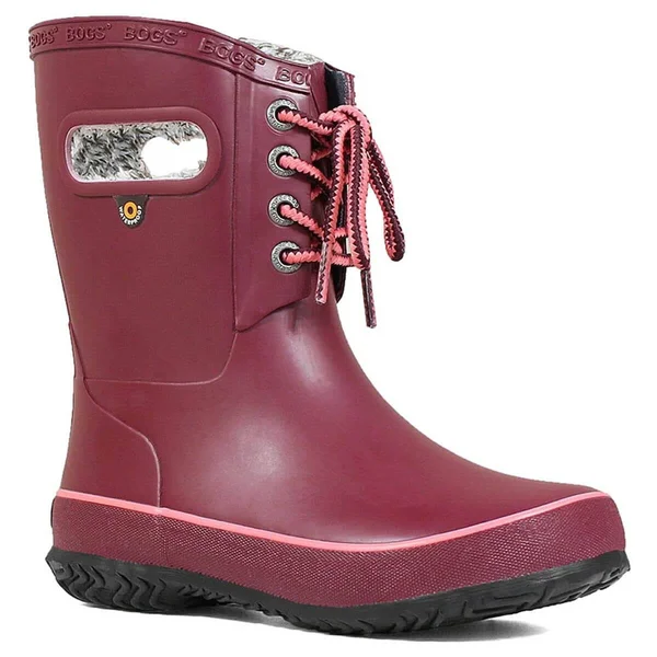Bogs Youth Amanda Plush Lace Boot - 3 - Burgundy