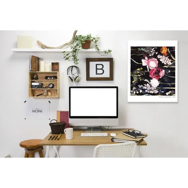 Americanflat 'Blooms on Black 2' Gallery Wrapped Canvas - 32 x 48