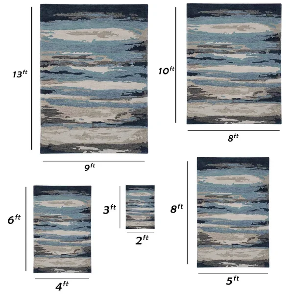 Amer Rugs Abstract ABS-4 Area Rug - 5' x 8' - Blue