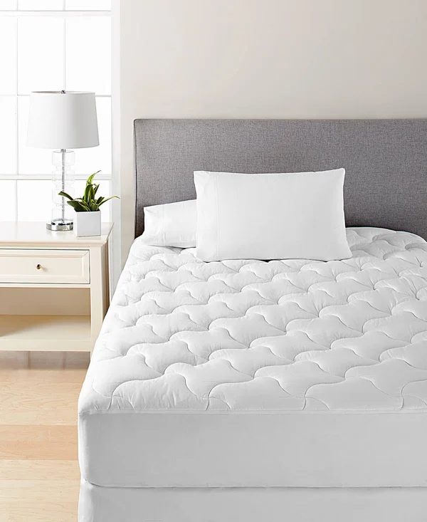 Martha Stewart Collection Quilted King Mattress Pad, Created for Macy&s - White