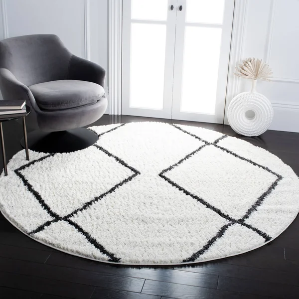 Safavieh Clearance August Shag AUG582F Ivory Rug - 6&7x22x6&7x22 - Round