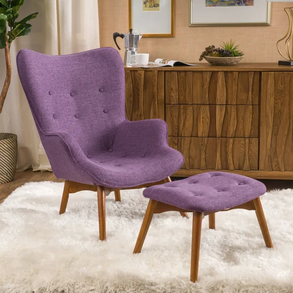 Acantha Mid Century Chair Set Orange