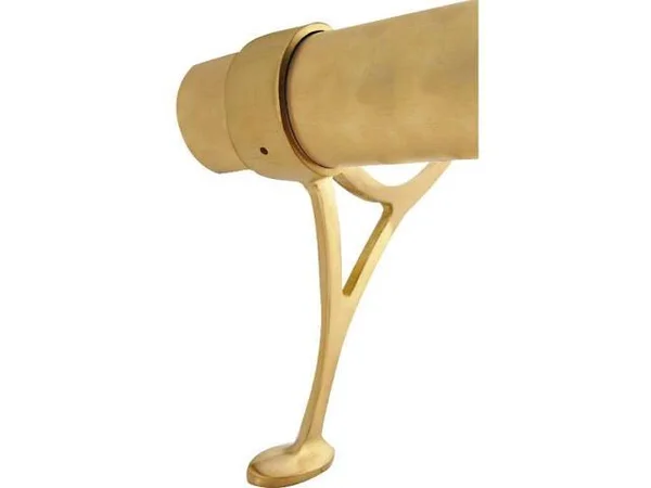 KegWorks Combination Foot Rail Bracket - Satin Brushed Brass - 2x22 OD