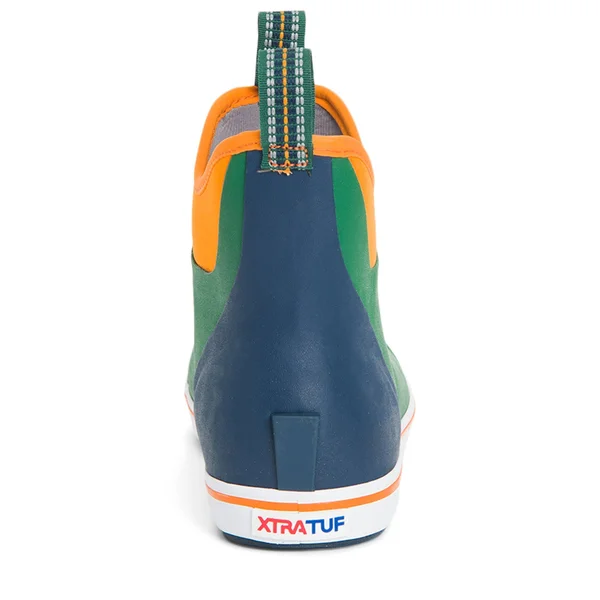 Men's 6x22 Buoy Ankle Deck Boot by Xtratuf - Size 12, in Dark Green/Orange/Navy Blue