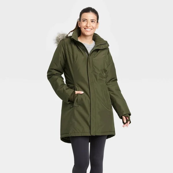 All In Motion Jackets & Coats - Women's Faux Fur Parka Jacket Green Nwt, Color: Green, Size: S, Kc022710&s Closet