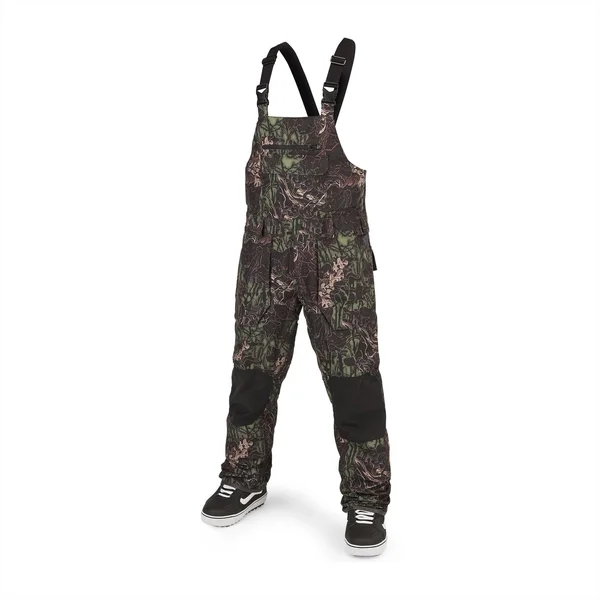 2022 Volcom Roan Bib Overall in Woodland Camo, L