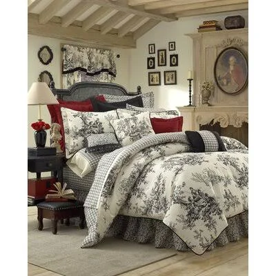 Tryston Black/Cream Cotton Reversible 4 Piece Comforter Set Darby Home Co Size: King Comforter + 3 Additional Pieces