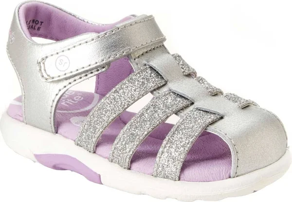 Stride Rite SRT Luna - Girls 6.5 Toddler Silver Sandal XW