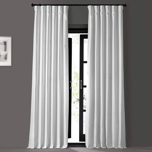 Ice Blackout Vintage Textured Faux Dupioni Curtain - Half Price Drapes